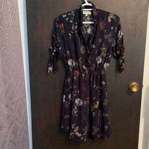 Monteau Navy Floral Midi Dress